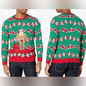 Blizzard Bay “Gains Santa” Ugly Christmas Sweater Men’s L – Gym Holiday Party